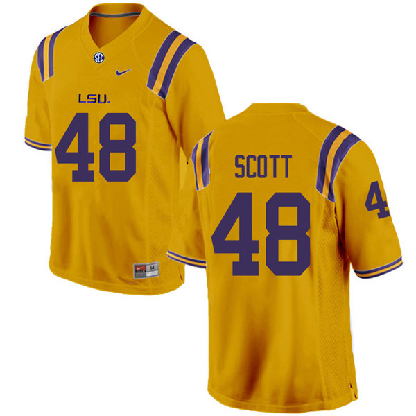 Men #48 Dantrieze Scott LSU Tigers College Football Jerseys Sale-Gold